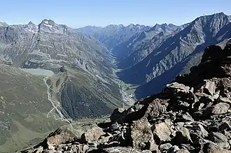 Pitztal and Rifflsee from Mittagskogel
