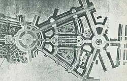 Original plan of the estate, published in 1953 in Stolica magazine, showing its kite-like shape