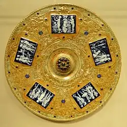 Plaque with pâte-sur-pâte cameo inserts, 1901, Sèvres porcelain