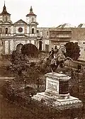 Plaza Bolívar, Lima, with the Our Lady of Charity church in the 1800s