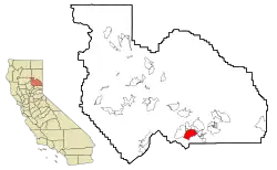 Location in Plumas County and the state of California