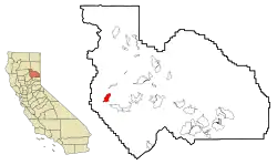 Location in Plumas County and the state of California