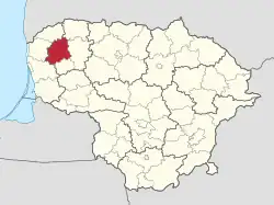 Location of Plungė district municipality within Lithuania