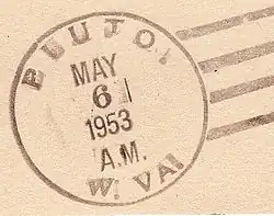 Postmark from Pluto, West Virginia