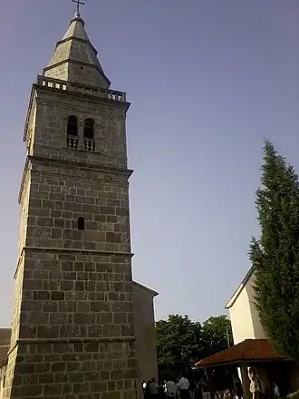 Stone church tower