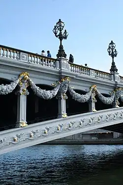 Beaux Arts festoons of the Pont Alexandre III, Paris, designed by Joseph Cassien-Bernard and Gaston Cousin, 1896–1900