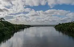 Pororari River from SH6, with Tasman Sea as a backdrop