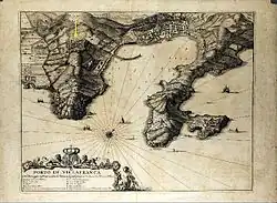 The fort located on an 18th-century map.
