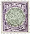 Coat of arms of Antigua on a postage stamp from 1903