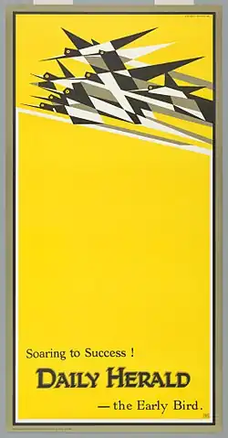 Variant of the poster Soaring to Success: The Early Bird, for the Daily Herald (1918)