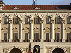 Černín Palace in Prague (1660s) has triglyphs and guttae as ornaments at the top of arches