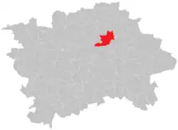 Location of Vysočany in Prague