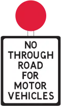 No Through Road For Motor Vehicles