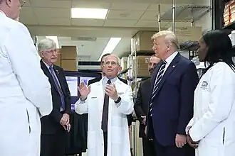 President Donald Trump visits the Vaccine Research Center