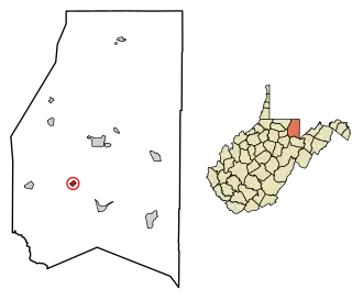 Location of Tunnelton in Preston County, West Virginia.