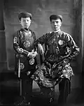 Emperor Khải Định and crown prince Vĩnh Thụy