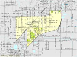 U.S. Census Bureau map showing CDP boundaries