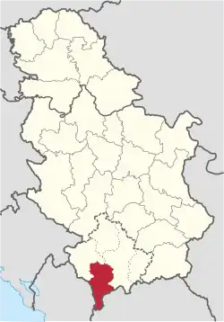 Location of Prizren District