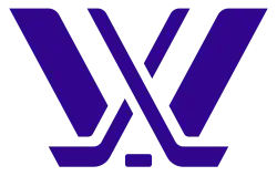 The letter "W" constructed by two crossing hockey sticks.