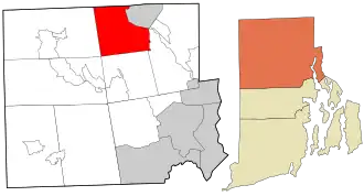 Location in Providence County and the state of Rhode Island.