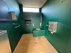 Public composting toilet at a park in Helsinki, Finland