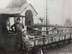 View of the minecarts coming out.