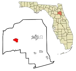 Location in Putnam County and the state of Florida