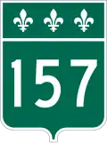 Route 157 marker