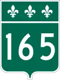 Route 165 marker