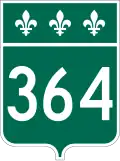 Route 364 marker