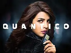 Quantico Season 1, Region 1 DVD box cover, depicting Priyanka Chopra holding an F.B.I. badge