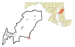 Location of Queen Anne, Maryland