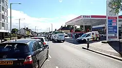 Queues for fuel at a north London Esso service station 27 September 2021