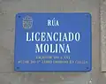 Licentiate Molina Street Plaque