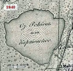 The lake as depicted in a map dating to 1840