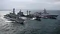 HMS&nbsp;St Albans, Spessart and HNoMS&nbsp;Roald Amundsen replenishing on 26 January 2017