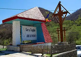 Entrance sign in Gura Teghii