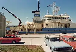 At CSIRO Hobart wharf, late 1986