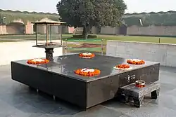 The Raj Ghat, where Mahatma Gandhi was cremated.