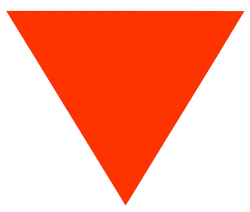 red downward-pointing triangle
