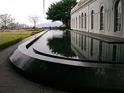 A reflecting pool by the main fortress building (the site of the Museum of Macau).