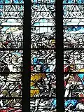 Battle of Auray in the glass window of the Church of Notre-Dame-de-Bonne-Nouvelle, Rennes