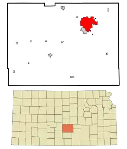 Location within Reno County and Kansas
