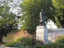 The statue of Christopher Columbus in Richmond, Virginia before its destruction in June 2020.