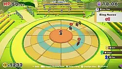 Screenshot of the dartboard-shaped arena