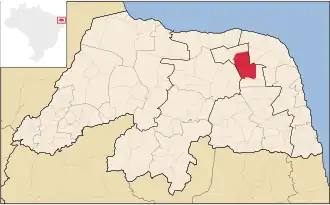 Location in Rio Grande do Norte and Brazil