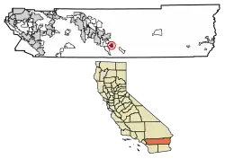 Location in Riverside County and the state of California