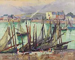 Vue du Tréport, oil on canvas, 65 × 81 cm