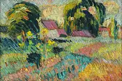 c. 1905, Hameau des environs de Rouen, oil on canvas, 22 × 33 cm