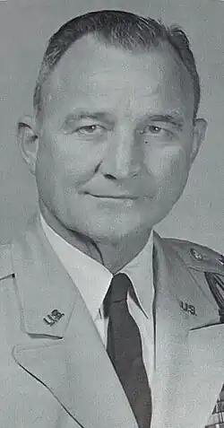 Black and white 1966 head and neck photo of Major General Robert H. York in dress uniform, facing left, looking front